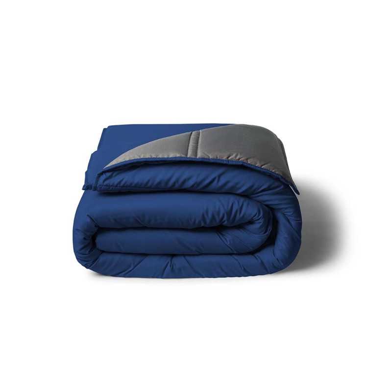 COUETTE TEMPÉRÉE BICOLORE BLEU MARINE ET GRIS